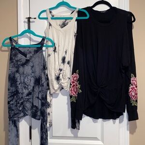 3 Cold Shoulder Tops. FINAL$‼️